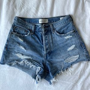Aritzia Denim Forum High Waisted Shorts
